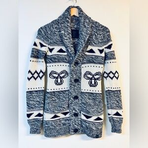 TNA Aritzia Sea to Sky Black & Cream Button Cardigan  Sweater Small